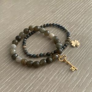🛍 Natural Gemstone Bracelet with Charms